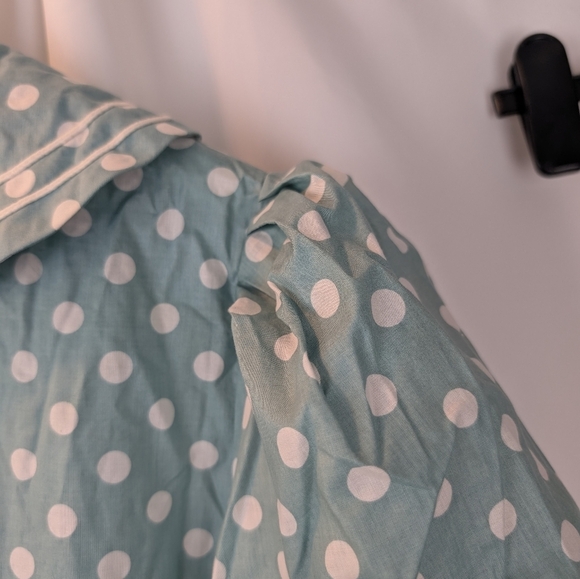 Laura Ashley Vintage Blue Polka Dot Sailor Dress Size 12 In EUC - Picture 13 of 14